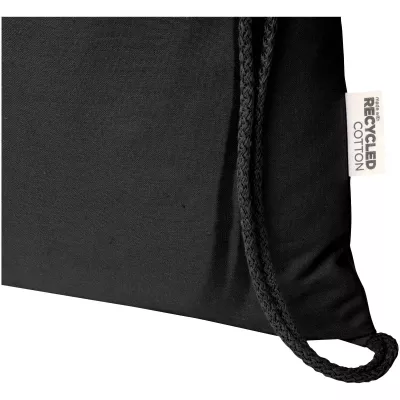 Oregon Blend torba ściągana sznurkiem z materiału materiału z recyklingu, 140 g/m², 5 l, posiadająca certyfikat GRS - Czarny (12076190)