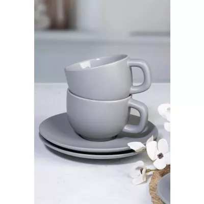 Caturra Plus zestaw filiżanek do cappuccino - szary (AP800556-77)