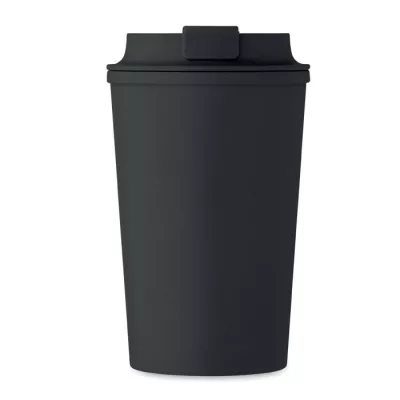 Kubek dwuścienny z PLA 350 ml BEIBAKU - Czarny (MO2310-03)
