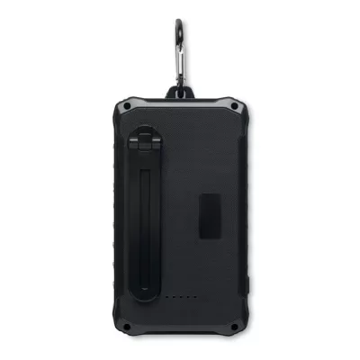 Powerbank solarny 8000 mAh z dynamem i lampką LED DYA - Czarny (MO6841-03)