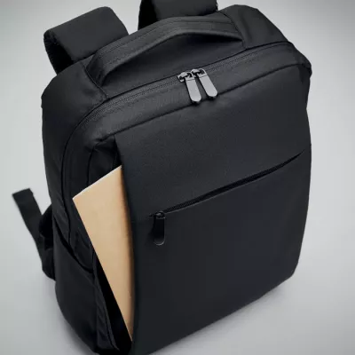 Plecak na laptop 13" z RPET z kablem USB SEOUL - Czarny (MO6328-03)