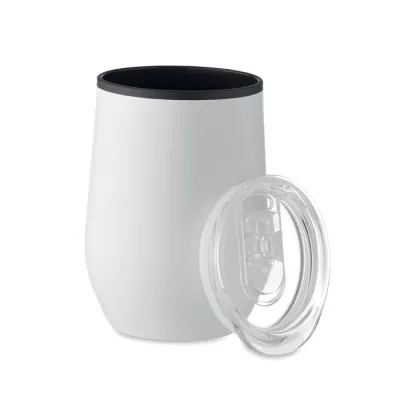 Kubek termiczny stalowy z pokrywką 350 ml CHIN CHAN - Bialy (MO6700-06)