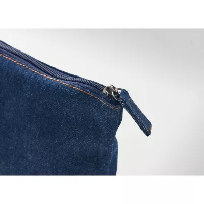 Kosmetyczka jeansowa z recyklingu 250 g/m² STYLE POUCH - Niebieski (MO6421-04)
