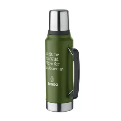 Termos stalowy z kubkiem 1000 ml NYIMA - Ciemnozielony (MO2710-60)