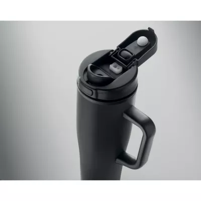 Kubek termiczny ze stali z recyklingu 900 ml ATLANTA - Czarny (MO3213-03)