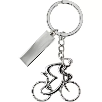 Brelok do kluczy "rowerzysta" - srebrny (V4948-32)