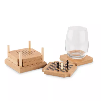 Podstawki z korka i MDF z 4 grami COASTGAME - Drewna (MO6382-40)