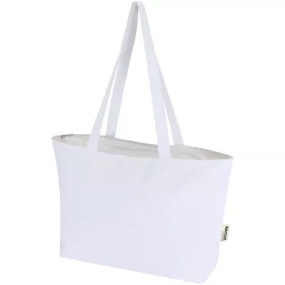 Torba bawełniana 320 g/m², 47x11x30,5cm Ningbo, zapinana na suwak - Biały (12033101)