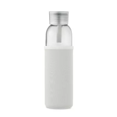 Butelka szklana z recyklingu 500 ml w etui EBOR - Bezowy (MO2089-13)