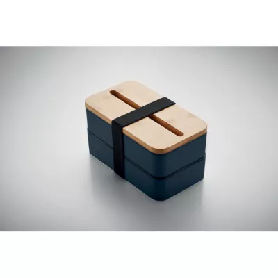 Lunchbox dwupoziomowy 2x400 ml ze sztućcami WINT - Francuski Granat (MO2088-85)