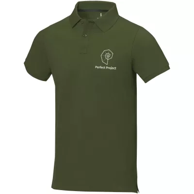 Męskie polo Calgary z krótkim rękawem - Zieleń wojskowa (38080-ARMY GRE)