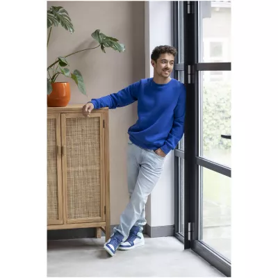 Męska bluza z okrągłym dekoltem Zenon - Szary melanż (38231-H_GREY)