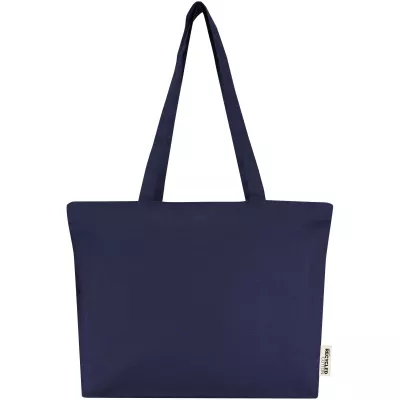 Torba bawełniana 320 g/m², 47x11x30,5cm Ningbo, zapinana na suwak - Granatowy (12033155)