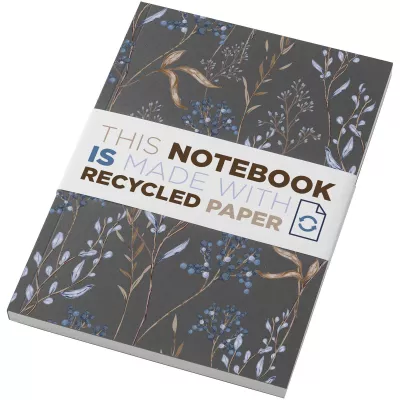 Notatnik A5 Novella Austen z miękkiej okładki z recyklingu, 100 kartek - Ciemnografitowy (21024890)