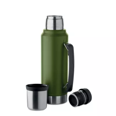 Termos stalowy z kubkiem 1000 ml NYIMA - Ciemnozielony (MO2710-60)
