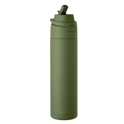 Butelka termiczna ze słomką 2 w 1 500 ml TOIEN TWO - Ciemnozielony (MO2988-60)