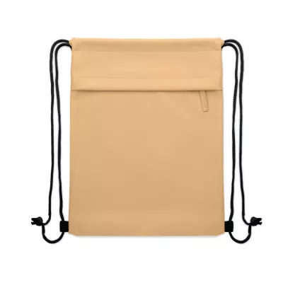Worek ze sznurkiem z RPET 600D z kieszenią BANGKOK BAG - Khaki (MO2639-39)