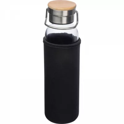 Butelka szklana z pokrowcem 600 ml RAMONA - czarny (6318103)