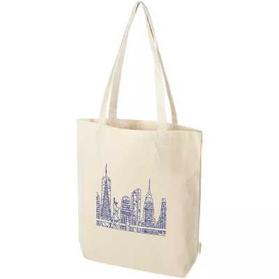 Odisha organiczna torba na zakupy z szerokim dnem z certyfikatem OCS o gramaturze 180 g/m², 11 l  - Piasek pustyni (12078206)