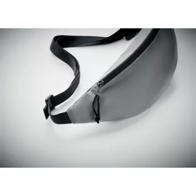 Saszetka biodrowa odblaskowa z poliestru VISIWAIST - Srebrny Mat (MO9919-16)