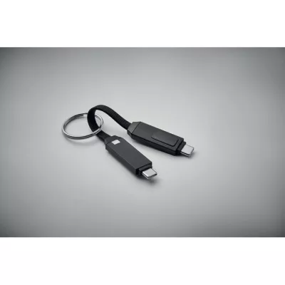 Brelok z kablem USB-C 60W z wyświetlaczem KEYSTO - Czarny (MO2682-03)