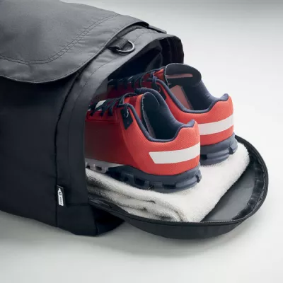 Torba sportowa duża z RPET 300D VALLEY DUFFLE - Czarny (MO2053-03)