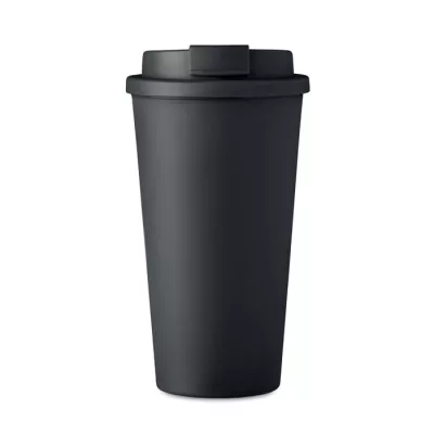 Kubek dwuścienny z PP 450 ml TUESDAY - Czarny (MO6244-03)