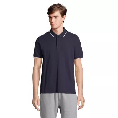 Koszulka polo unisex z prążkiem Sol's PALERMO - Francuski Granatowy/biały (S04769-FW)