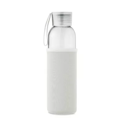 Butelka szklana z recyklingu 500 ml w etui EBOR - Bezowy (MO2089-13)