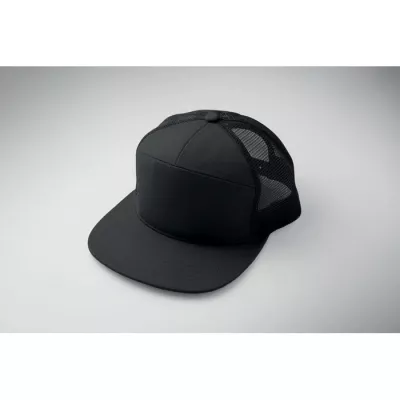 Czapka z płaskim daszkiem 7-panelowa BEAD - Czarny (MO2866-03)