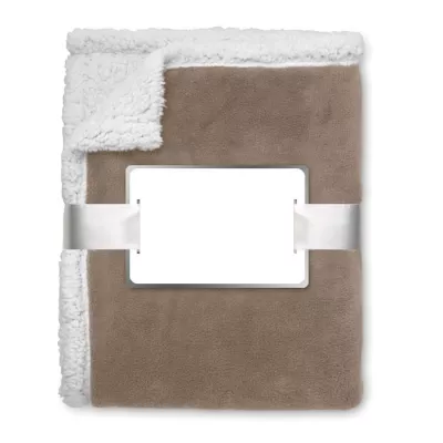 Koc polarowy z sherpą 120x150 cm 200 g/m² ZERMATT - Khaki (MO9089-39)