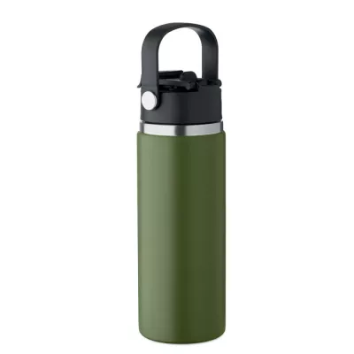 Butelka termiczna ze słomką 500 ml SUMA GRIP - Ciemnozielony (MO2775-60)