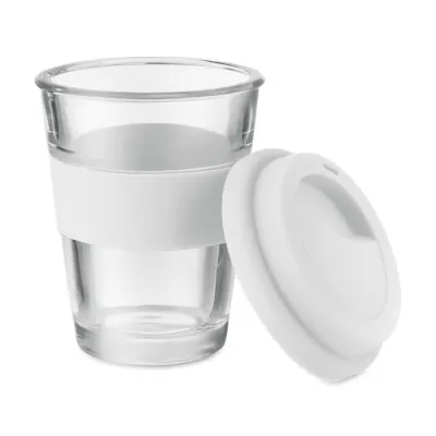 Kubek szklany z pokrywką i uchwytem 350 ml ASTOGLASS - Bialy (MO9992-06)