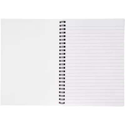 Notatnik Desk-Mate® w formacie A5 z okładką wykonaną z syntetycznego materiału. - Biały-Czarny (21271001)