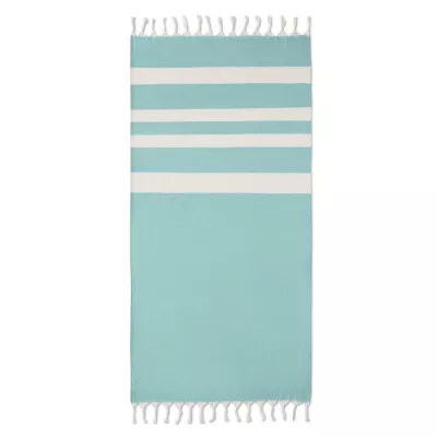 Ręcznik hammam z recyklingu 75x150 cm 140 g/m² AGOURA - Turkusowy (MO6554-12)