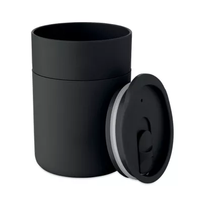 Kubek z PP z silikonową osłoną 330 ml GOBLET - Czarny (MO2773-03)