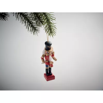 Figurka dziadek do orzechów drewniana 13,2 cm JOLLY - Czerwony (CX1552-05)