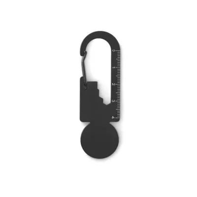 Brelok wielofunkcyjny z żetonem do wózka MULTIKEY - Czarny (MO2337-03)