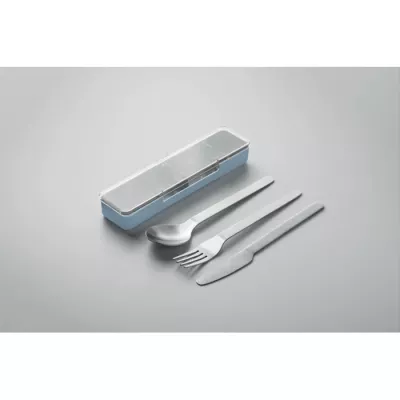 Zestaw sztućców stalowych w etui MESTECK - Baby Blue (MO2677-66)