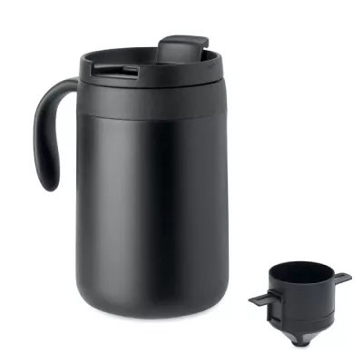 Kubek termiczny z filtrem do kawy 450 ml CAFETITO - Czarny (MO3209-03)
