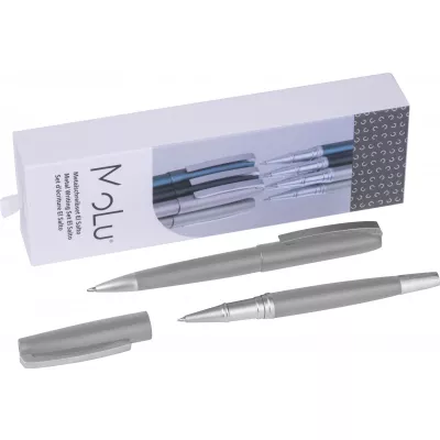 Metalowy zestaw piśmienny długopis i pióro kulkowe El Salto MoLu - szary (533607)