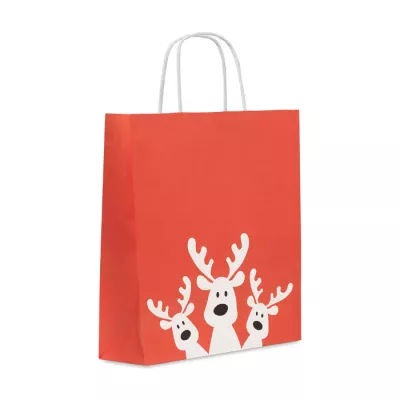 Torba świąteczna papierowa średnia 90 g/m² BAO MEDIUM - Czerwony (CX1565-05)
