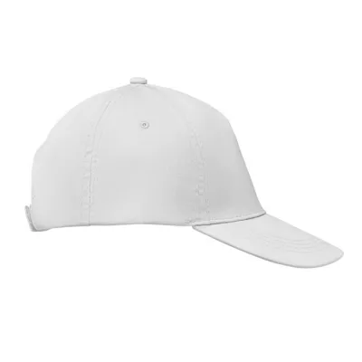 Czapka z daszkiem 5-panelowa z bawełny 160 g/m² BUZZ - Bialy (MO1447-06)