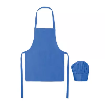 Fartuch i czapka kucharska dla dzieci 80 g/m² KID CHEF - Niebieski (MO2826-37)