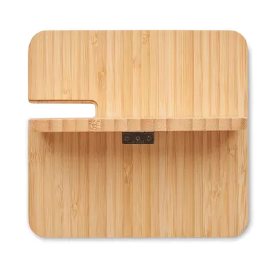 Stacja ładująca 3 w 1 15W w bambusowym etui BOOGAR - Drewna (MO2458-40)