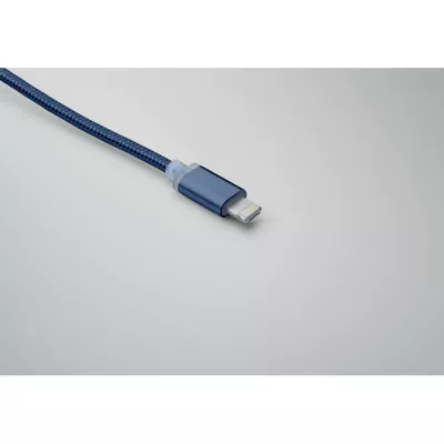 Kabel do ładowania 4 w 1 z brelokiem BLUE - Francuski Granat (MO2141-85)