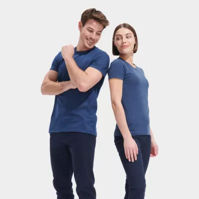 Koszulka damska 150 g/m² Sol's REGENT FIT WOMEN - Melanż Denim (S02758-HD)
