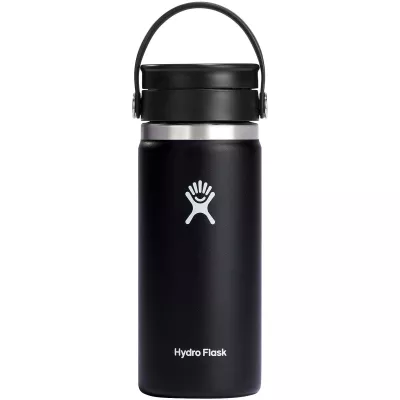 Kubek termiczny Hydro Flask Wide Mouth 473 ml ze stali nierdzewnej, z izolacją termiczną i pokrywką Flex Sip™ - Czarny (10098890)