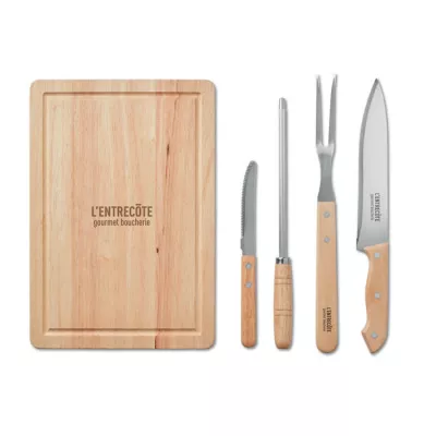Zestaw do grilla z deską do krojenia w etui GRILLE - Czarny (MO9686-03)