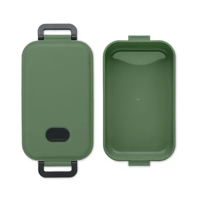Lunchbox z PP z zaworem i klamrami 800 ml INDUS - Ciemnozielony (MO6855-60)